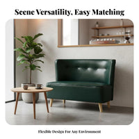 2-Seater Upholstered Banquette Nordic Design Booth Seating Minimalist design Cafe Loveseat for partners, Office Reception Area, boba Tea Shop, Bedroom