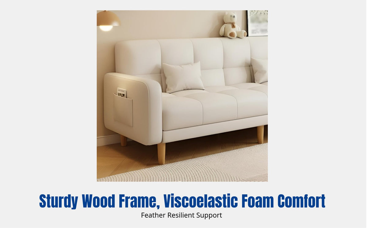 Sofa Bed, Modern Minimalist, Foldable Couch for Small Living Room, Multi-Functional Sleeper, Rental Apartment Furniture