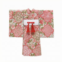 Wrap-Front Doll Robe Wide Sleeves Doll Kimono Woven Textile Miniature Robe
