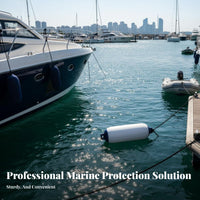 Collision Protection Inflatable Boat Bumper Abrasion Resistant PVC Yacht Bumper Reinforced Eyelets Boat Dock Bumper Single-Piece Molding for Marina Operators, Sailors, Fishermen, Docking, Marinas, Piers, Harbors