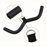 Curved Bar with Hanging Strap Non-Slip Curl Bar Attachment Long-Lasting Cable Machine Attachment with Carabiner Compact for Athletes