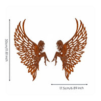 2 Pieces Hollow-out Angel wing decor Rustic Elegance Enchanting Angel Wall Home Decor Decoration for Living Room