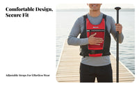 Gender-Neutral Design Life Jacket Rescue Handle Life Vest Comfortable for Boaters, Kayakers, Rafting, Paddling, Water Sports