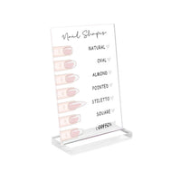 Nail Shape Sign with Base Easy-to-Read for Beauty Studios, Manicurists