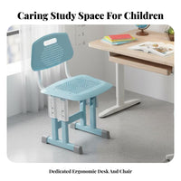 Safe & Long-Lasting Adjustable Kids Desk and Chair Set Spacious Desktop Kids Desk and Chair Set Sturdy Construction Height Adjustable Study Table Includes Bookstand for Primary School Students, Girls, Parents, Learning, Home, Bedroom, Playroom