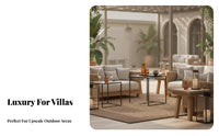 Weather-Resistant Sofa and Table Group waterresistant 4-piecePiece Conversation Set Hand-Woven Outdoor Furniture Modern Design for Hotel Owners, Property Managers, Terrace, Balcony, supportyard, waterside