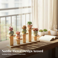 Tiered small potted plants Rack Multi-Tier Design Tiered Display shelf areaSaving