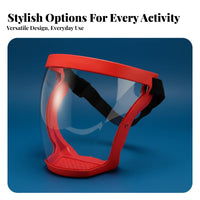 Protection Full Face Visor Shock Resistant Transparent Safeguarding Visor Wide View for Cyclists, Athletes, Public Transit, Laboratory