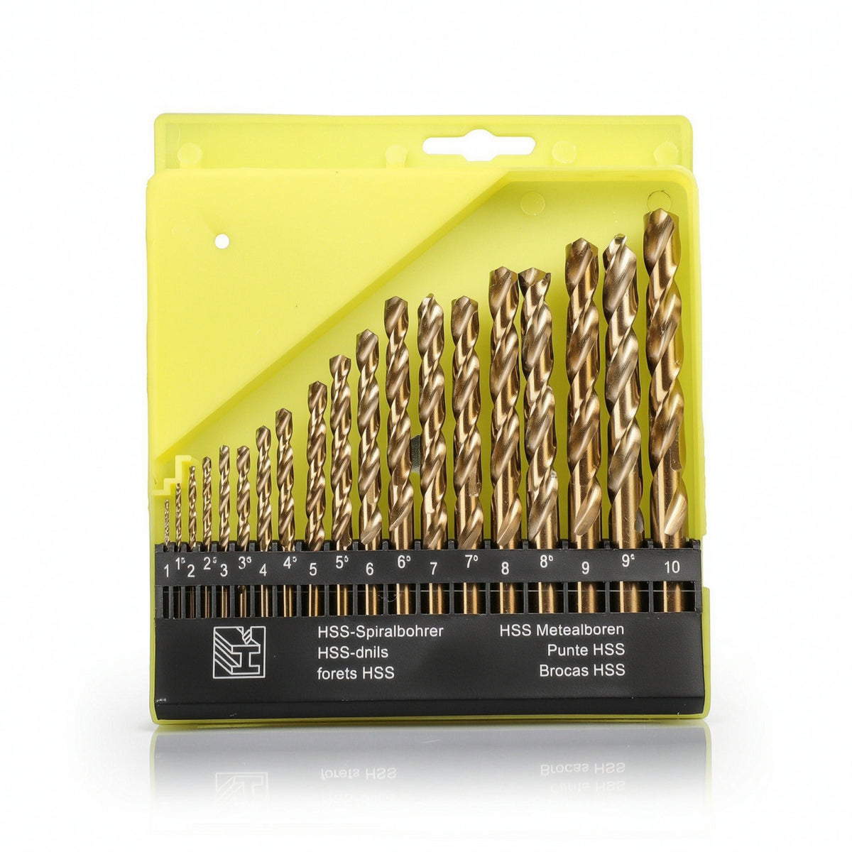 19 Pieces High-Speed Steel Twist Drill Bit Set HSS Drill Bit Set with Case Spiral Fluted Tool Black and Gold for Woodworking