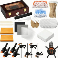 Professional Card Flattening Kit with Wooden Box Allcomplete Card Repair Kit with Storage Box Organized Toolkit Compact for Home