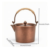 Hammered Copper Tea Kettle Stovetop Tea Kettle with Lid Extra Thick Hammered Copper Teapot