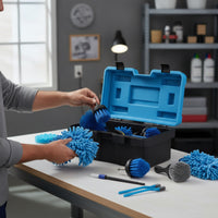 27 Pieces Car Cleaning Kit with Case Portable Polishing Pad Ergonomic for Garage