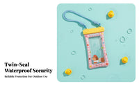 Cartoon Waterproof Phone Protector Buoyant Waterproof Phone Protector Floats for Beach Goers, Vacationers, Rafting, Water Park, Snorkeling