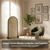 Freestanding Floral Panel French design Multi-Panel Room partitionr Floor-Standing Folding Screen for Homeowners, Renters, Entryway, Bedroom, teleconference Calls