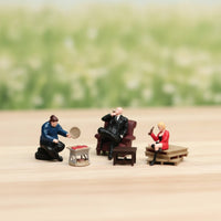 1/64 Miniature Barbecue Set with Figurines Multicolor Miniature Grill Small People Figure for Photographers