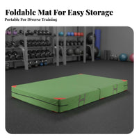 Foldable Gymnastics Mat Soft Padding Center Folding Landing Mat Multifunctional Thick Crash Pad for Gymnasts, Cheerleaders, Gym, Training Studio