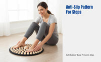 Hardwood Acupressure Step-On Mat, Foot Reflexology Massage Pad, Ergonomic Fitness Tool