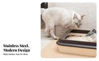 Easy to Clean Cat Litter Scoop Rust-Proof Stainless Steel Poop Scooper Efficient Sifting Metal Litter Sifter Long-Lasting