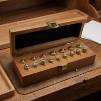10 Pieces Keyboard Tuning Weights Wooden Case Instrument Tuning Weights Laboratory Weight Set Latch Closure
