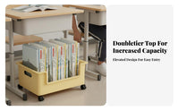 beneath-desk storage container with casters Rolling Wire Basket adaptable for Study Room
