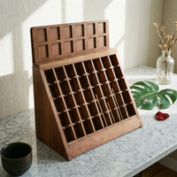 Floor-Standing Grid Display Rack Multi-Compartment Wooden Display Rack Modern