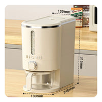 Moisture-Proof Sealed Rice Storage Bin Airtight Seal Sealed Rice Storage Container Single-Press Dispensing for Pantry