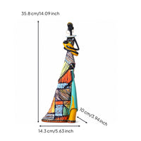Multicolor Female Sculpture Figurine Colorful Female Figurine Artistic Woman Sculpture Elegant for Living Room