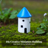 mini Landscape Building Ornament DIY Decoration Chinese Design Architecture Model Craftsmanship Garden Miniature Decoration for Collectors, Desktop, Office