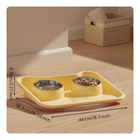 Double Pet Bowl Large Capacity Leak-Resistant Pet Feeder Detachable Bowls for Small Dogs