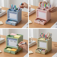 2027 Rotatable Pen Holder Desk Calendar with Schedule Planner & Monthly Notes