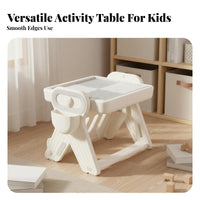 Rounded Corner Design Multifunctional Child S Activity Table Double-Sided Tabletop Building Block Activity Table Easy to Assemble