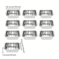 10 Pieces Disposable Aluminum Foil Spill Tray Liner Rolled Rim Aluminum Foil Spill Pan Liner Tapered Side Cooking Accessory Ribbed