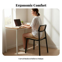Minimalist Design Woven Backrest Chair Easy to Clean Seating Furniture Anti-Slip Foot Pads Floor Protection for Interior Designers, Restaurant Owners, Dormitory, Study Room, Home Office, Kitchen