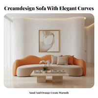 Curved Couch Nordic Design Curved Settee High Resilient Cushion Sofa for Business Owners, Interior Designers, Beauty Salon, Reception Area