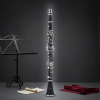 B Flat Tuning Bakelite Clarinet Exam Use 17-Key Clarinet Nickel Plated Woodwind Instrument Long-Lasting for Beginners, Students, Adult Learners, Music Lessons, Practice