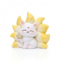 Nine-Tailed Kitsune Figurine Resin Kitsune Figurine Charming for Collectors