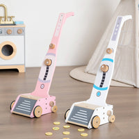 Toy Vacuum Cleaning Machine Interactive Wooden Toy Vacuum Child-Sized for Young Children, Daycare