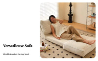 2-in-1 Design Foldable Floor Sofa Bed Minimalist design Adjustable Floor Lounger Space-Saving Lounge Chair Thickly Padded for Apartment Dwellers, Students, Young Adults, Bedroom, Balcony, Dorm Room, paleice