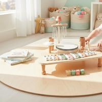 Hand-Eye Coordination Multifunction Percussion Toy Portable Wooden Xylophone Table Early Learning Baby Music Hub CE Certified for Children, Toddlers, Home, Playroom
