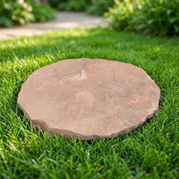 Garden Stepping Stones, Reddish-Brown Stone Stepper, Non-Slip Weatherproof Outdoor Pathway Paver for Courtyard, Hard Wear-Resistant