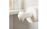 No-Drill Installation Cat Toilet Paper Holder Space-Saving Design Retractable Cat Tissue Holder for Children, Kitchen