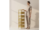 Large Capacity Multi-Tier Rolling Cart Sturdy & Long-Lasting Utility Trolley with Wheels No Assembly Required Mobile Shelving Unit Quiet Casters for Nail Technicians, Hairstylists Artists, Spa, Bathroom, Office, Kitchen