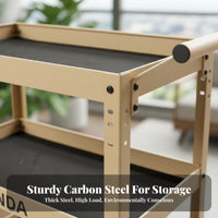 With casters 3-Tier Rolling Plant Cart Space-Saving 3-Tier Rolling Planter Multifunctional Display Shelf Modern design for Gardeners, Homeowners, Home Decorators, Balcony, Living Room, Indoor, Garden