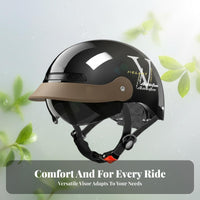 Half Helmet 3C Certified Motorcycle Half Helmet Removable Washable Liner Breathable Riding Cap for Adults Motorist S
