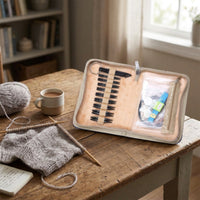Aluminum Interchangeable Knitting Needle Set Engraved Sizes Knitting Needle Kit with Zippered Case Complete Compact for Beginners