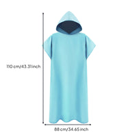 Double-Sided Fleece Hooded Changing Robe Quick Drying Beach Changing Robe Microfiber Swimwear Cover-up Loose Fit for Swimming, Surfing, Diving