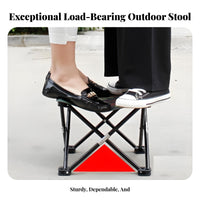Foldable X-Shaped Frame Portable Seat Lightweight Collapsible Four-leggedLeg Stool Folds in Seconds Folding Chair Anti-Slip Feet for People Who Queue, Backpackers, Queuing, Fishing, Outdoors, Camping