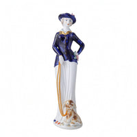 European-Style Ceramic Figurine Glazed Female Figurine Glossy Ceramic Statue Painted for Collectors