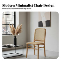 sturdy Wood Legs Woven rear Armchair Japanese Inspired Dining Chair Minimalist visual attraction Seating Furniture Breathable Weaving for Restaurant Owners, Interior Designers, Kitchen, Living Room, Bedroom, Home Office
