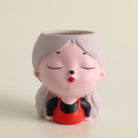 Figurine Pen Holder Cute Girl Pen Holder Stationery Container Decorative Stationery Holder Playful for Students, Study Room